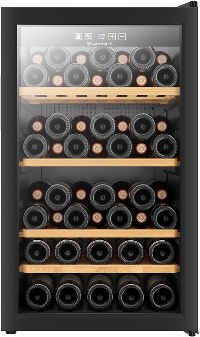 Climadiff CLS52B1 - Wijnkoelkast voor 52 flessen - Wijnklimaatkoelkast Vrijstaand - Wijnkoeler - Instelbaar tussen 5°C en 20°C - slechts 39dB
