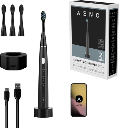 AENO DB2S Sonische Smart Tandenborstel - 12 Standen - Smart APP - Zwart