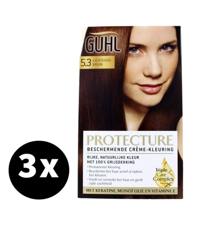 Guhl Creme Haarverf 5.3 Licht Goudbruin x 3