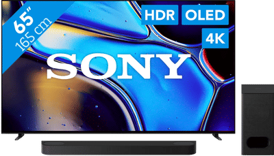 Sony 65" Bravia 8 OLED 4K (2024) + Sony Bravia Theatre Bar 6 Zwart