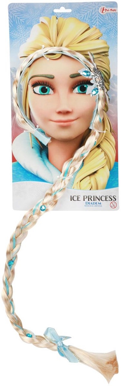 Ice Princess Diadeem met Lange Vlecht en IJskristal