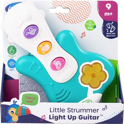 Playgro - Light-Up Guitar - Baby Speelgoed Muziekinstrument - Baby speelgoed - Muziekinstrument voor Baby - Interactief speelgoed Baby - Educatief speelgoed - Kraam Cadeau - Baby gitaar - Speelgoed met licht en geluid