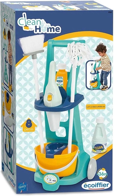 Reinig & Opberg Kit Ecoiffier Clean Home Speelgoed 8 Onderdelen