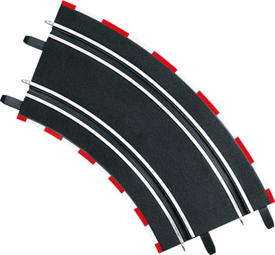 Carrera GO!!! Bocht 2-45° Racebaan stukken - 242mm lang - 4 Baandelen Racebaan onderdeel