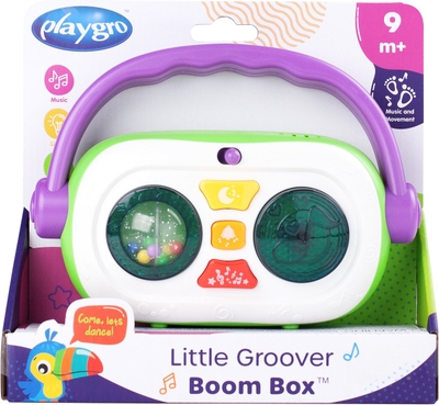 Playgro Little Groover Boom Box - -Speelgoed Baby - Speelgoed 1 jaar - Muziekinstrument - Baby speelgoed - Muziekinstrument voor Baby - Interactief speelgoed Baby - Educatief speelgoed - Kraam Cadeau - Baby radio - Speelgoed met licht en geluid