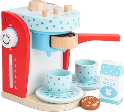 New Classic Toys - Houten Speelgoed Koffiezetapparaat - Koffiemachine - Speelgoedkeukenmachine - Rood