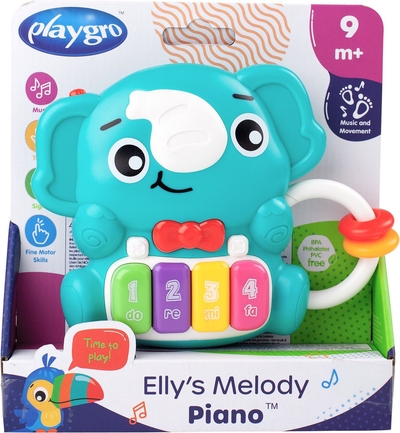 Playgro Elly's Melody Piano - Rammerlaar - Bijtrammelaar - bijtring - Baby speelgoed - Bijtspeeltje - Speeltje - Grijpspeelgoed - Baby rammelaar- Met licht en geluid
