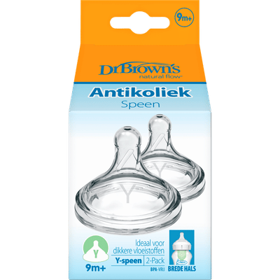 Dr. Brown's Options+ Flesspeen - Y-speen - Brede halsfles - 2 stuks