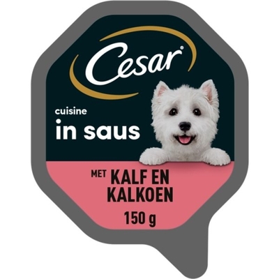 Cesar Hondenvoer nat kalf & kalkoen in saus Nat hondenvoer 150 g - natvoer honden