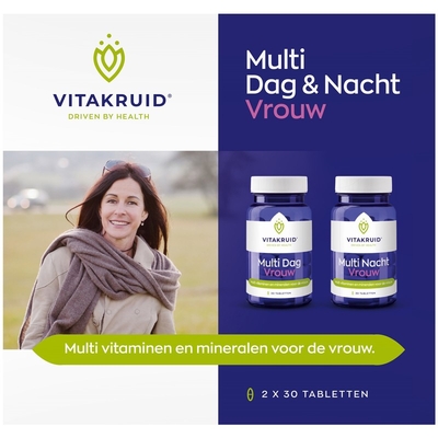 Vitakruid Multi dag & nacht vrouw Multivitamines 60 stuks