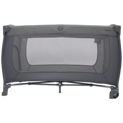 Prénatal campingbed Beau - Inklapbaar reisbedje - Verstelbare bodemverhoger - Met kruipluik - Voor kindjes van 0-3 jaar - Lichtgrijs Melange - 60 x 120 cm