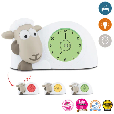 Zazu Sam Slaaptrainer - Met nachtlamp functie en slaaptimers - Taupe / Wit