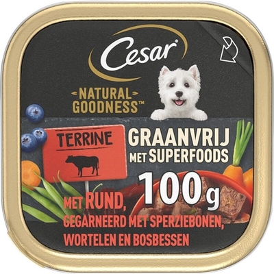 Cesar Natural goodness rund,sperzie,wortel Nat hondenvoer 100 g - natvoer honden