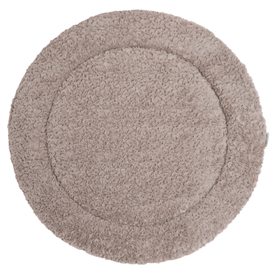 Baby's Only Boxkleed rond Snow - Parklegger - Speelkleed - Taupe - Ø90 cm - Zachte teddystof - Extra dik - Boxmatras - Tweezijdig te gebruiken