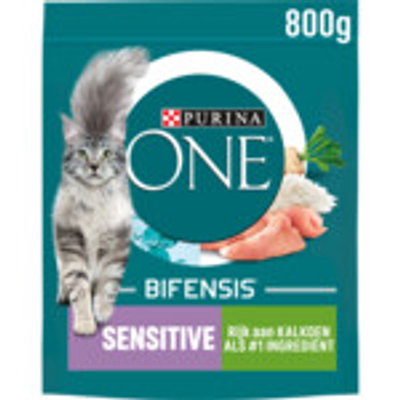 Purina ONE Sensitive Kalkoen 800 gram - kattenbrokken