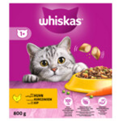 Whiskas 1+ Adult Katten Droogvoer Kip 800 gram - kattenbrokken