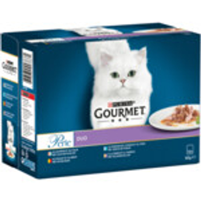 Gourmet Perle Duo Rund - Kip - 12 x 85 gram - natvoer katten