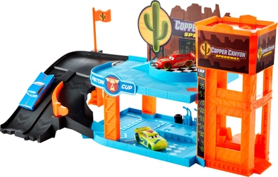 Disney en Pixar Cars Lichtgevende Racewagens Koperravijn Oplichtende Garage Speelset