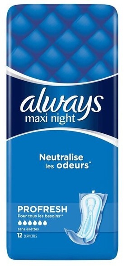 Always Maandverband Profresh Maxi Night Single 12st