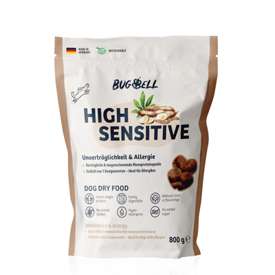 Voordeelpakket: 4x800g BugBell Braun High Sensitive droogvoer voor honden - hondenbrokken