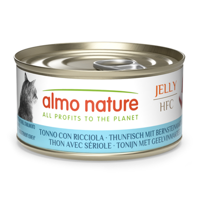 Voordeelpakket: 24x70g Almo Nature HFC Gelei Tonijn met Amberjack natvoer voor katten - natvoer katten