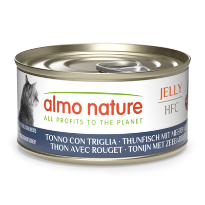 Voordeelpakket: 24x70g Almo Nature HFC Gelei Tonijn met Mul natvoer voor katten - natvoer katten