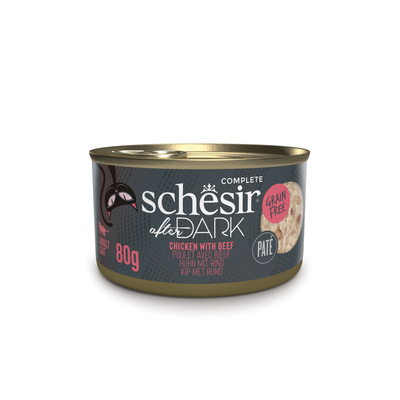 12x80g Schesir After Dark Complete Paté kip & Rund natvoer voor katten - natvoer katten
