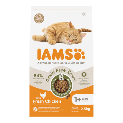 Dubbelpak: 2x2.5kg  IAMS Advanced Nutrition Graanvrij met kip droogvoer voor katten - kattenbrokken