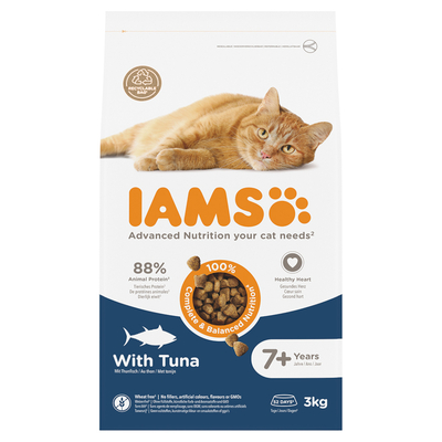 3kg IAMS Advanced Nutrition Senior droogvoer voor katten 7+ met tonijn - kattenbrokken