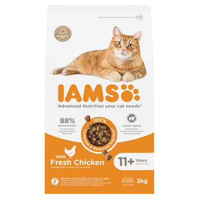 3kg IAMS Advanced Nutrition Senior droogvoer voor katten 11+ met kip - kattenbrokken