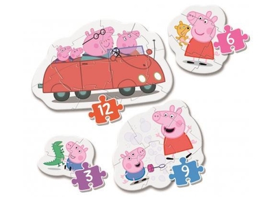 Clementoni - 4 puzzels in 1 - 3,6,9 en 12 stukjes - Peppa Pig - Puzzel Voor Kinderen - Vanaf 2 jaar