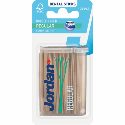 6x Jordan Tandenstokers Double Ended Regular 100 stuks