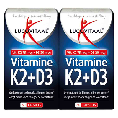 Gratis Verzending: 2x Lucovitaal Vitamine K2 + D3 60 capsules