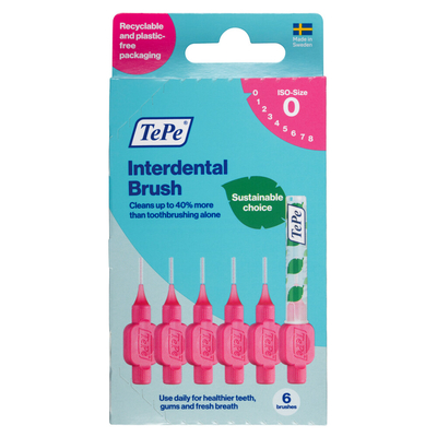 6x TePe Interdentale Ragers Original 0,4 mm Roze 6 stuks