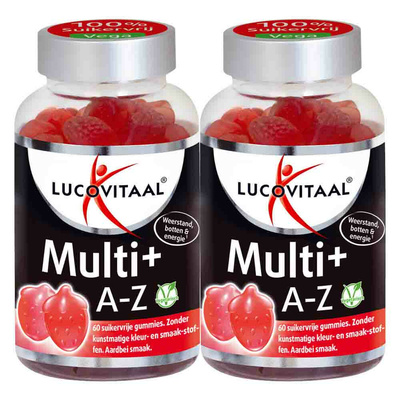 Gratis Verzending: 2x Lucovitaal Vitamine Gummies Multi+ A tot Z 60 Gummies