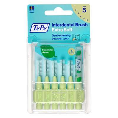 3x TePe Ragers Extra Zacht 0,8 mm Lichtgroen 6 stuks