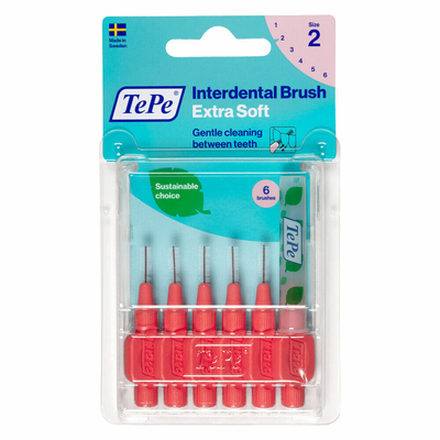 3x TePe Ragers Extra Zacht 0,5 mm Lichtrood 6 stuks