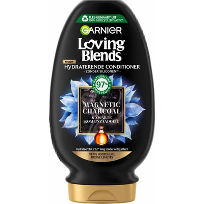 3x Garnier Loving Blends Magnetic Charcoal Conditioner 250 ml