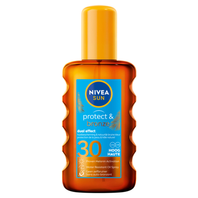 6x Nivea Sun Protect&Bronze Olie Spray SPF 30 200 ml