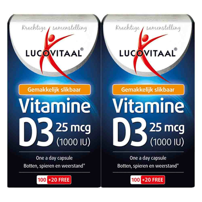 Gratis Verzending: 2x Lucovitaal Vitamine D3 25mcg 120 capsules