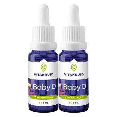 Gratis Verzending: 2x Vitakruid Baby Vitamine D 10 ml