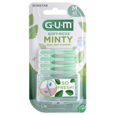 4x GUM Soft-Picks Comfort Flex Mint Medium 40 stuks