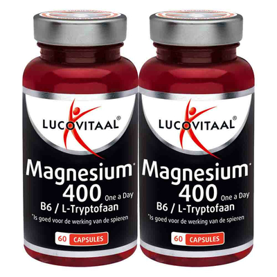 Gratis Verzending: 2x Lucovitaal Magnesium 400 L-Tryptofaan 60 capsules