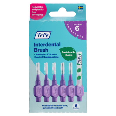 6x TePe Interdentale Ragers Original 1,1 mm Paars 6 stuks