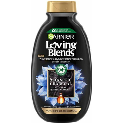 3x Garnier Loving Blends Magnetic Charcoal Shampoo 300 ml