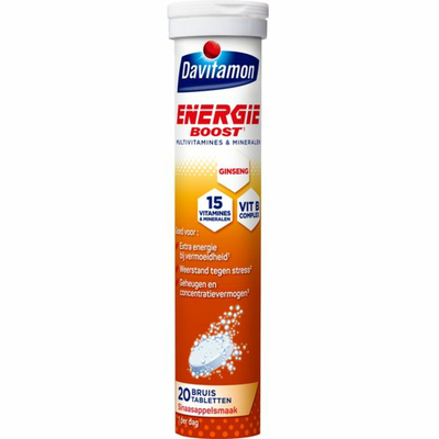 Gratis Verzending: 4x Davitamon Energie Boost Multivitamines Mineralen 20 Bruistabletten