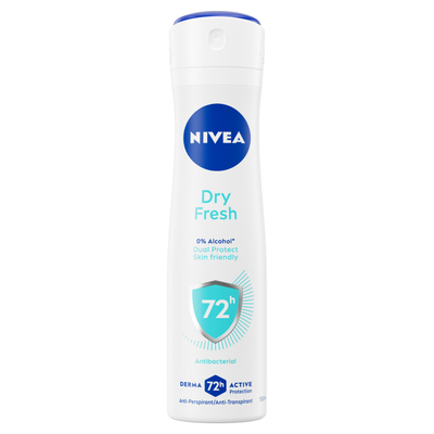 NIVEA Dry Fresh Deodorant Spray - Anti-Transpirant - 72 uur bescherming - Antibacterieel - Alcoholvrij - Frisse geur - 6 x 150 ml 