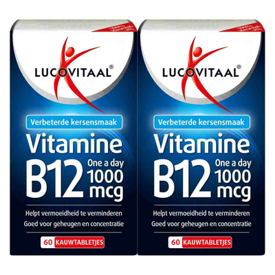 Gratis Verzending: 2x Lucovitaal Vitamine B12 1000mcg 60 kauwtabletten