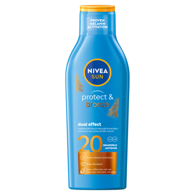 6x Nivea Sun Protect&Bronze Zonnemelk SPF 20 200 ml