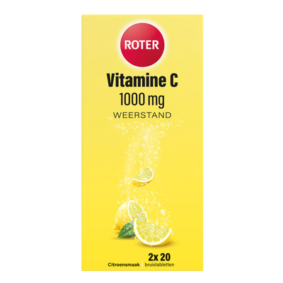 Gratis Verzending: 2x Roter Vitamine C Bruis 1000 mg Citroen 2 x 20 bruistabletten